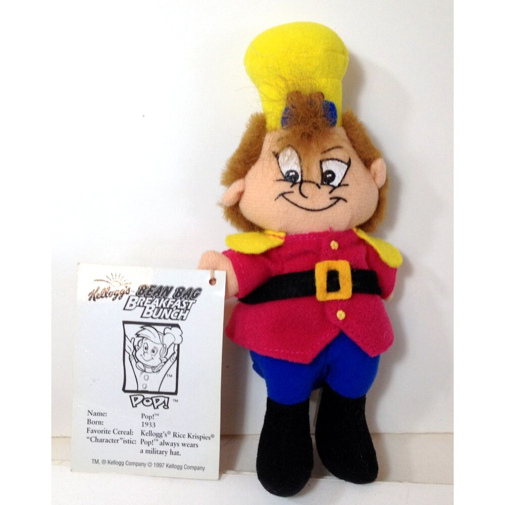 Vintage Kelloggs PoP Plush 8" 1997 Princess Soft Toys From Snap Crackle PoP